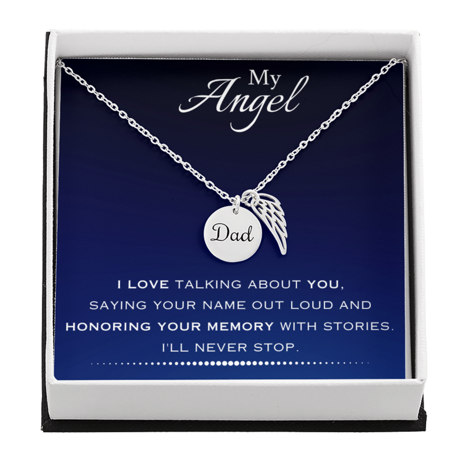 EVELYN HARPER™ MY ANGEL MEMORIAL DAD NECKLACE
