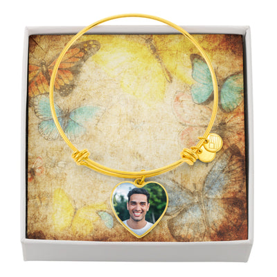 EVELYN HARPER™ MEMORIAL PHOTO HEART BANGLE