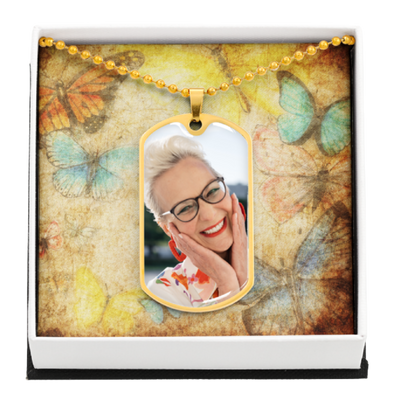EVELYN HARPER™ MEMORIAL PHOTO DOG TAG NECKLACE