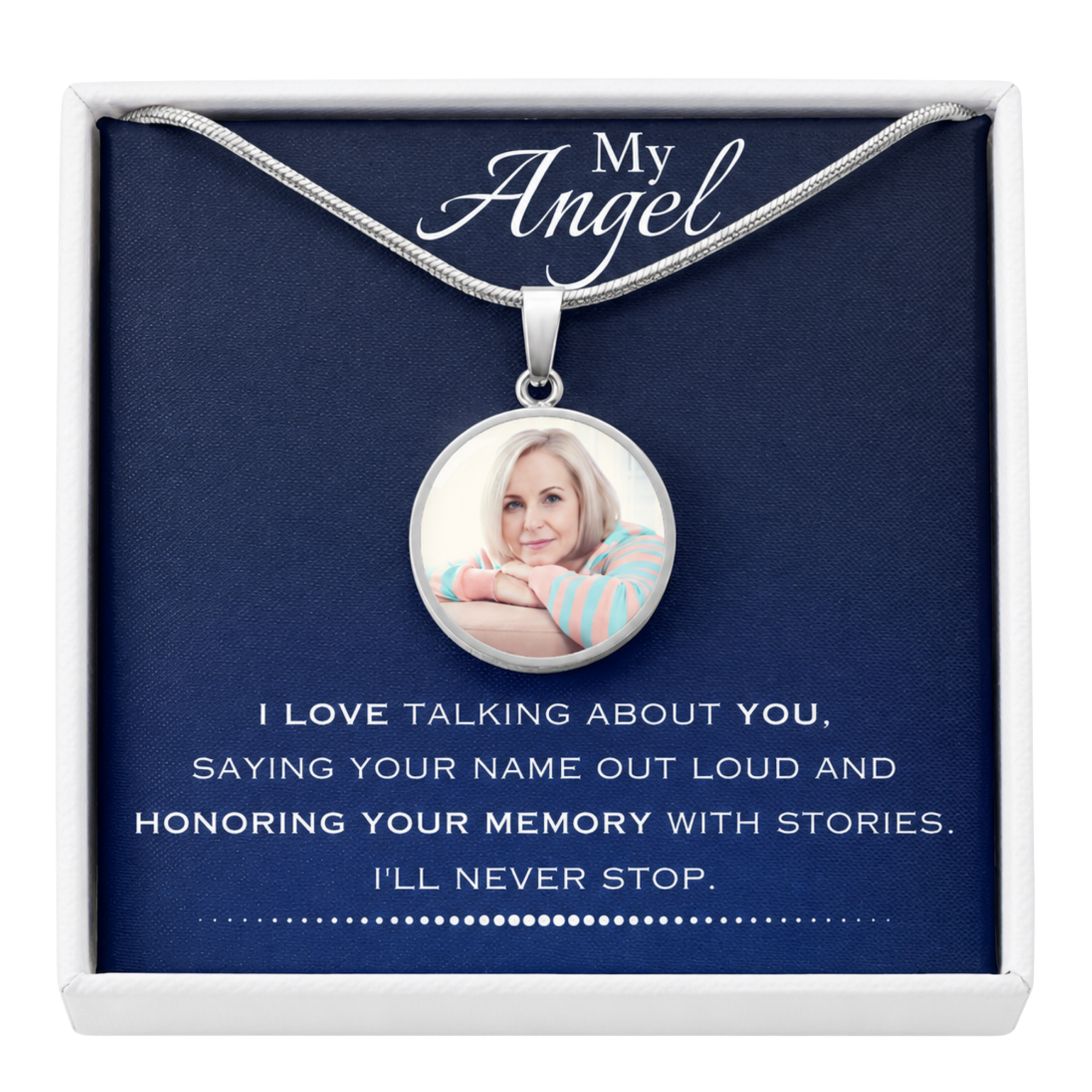 EVELYN HARPER™ MY ANGEL MEMORIAL CIRCLE NECKLACE