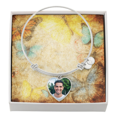 EVELYN HARPER™ MEMORIAL PHOTO HEART BANGLE