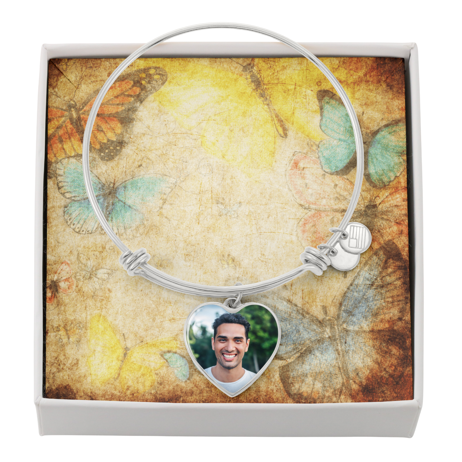 EVELYN HARPER™ MEMORIAL PHOTO HEART BANGLE