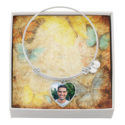EVELYN HARPER™ MEMORIAL PHOTO HEART BANGLE