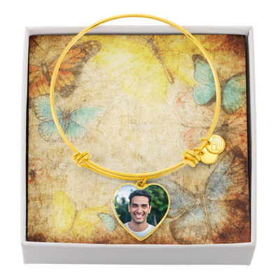 EVELYN HARPER™ MEMORIAL PHOTO HEART BANGLE