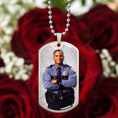EVELYN HARPER™ MEMORIAL PHOTO DOG TAG NECKLACE