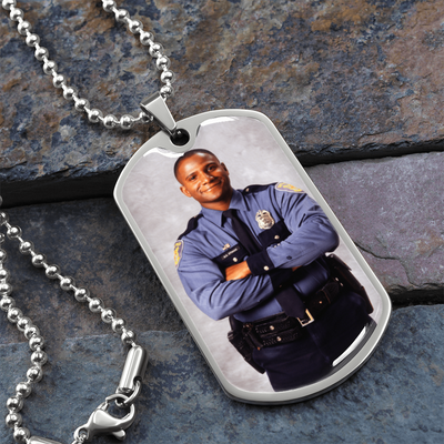 EVELYN HARPER™ MEMORIAL PHOTO DOG TAG NECKLACE