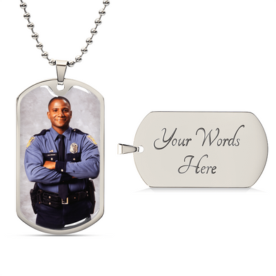 EVELYN HARPER™ MEMORIAL PHOTO DOG TAG NECKLACE