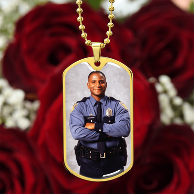 EVELYN HARPER™ MEMORIAL PHOTO DOG TAG NECKLACE