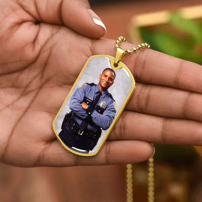 EVELYN HARPER™ MEMORIAL PHOTO DOG TAG NECKLACE