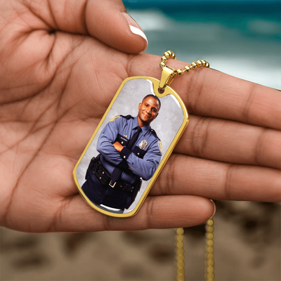 EVELYN HARPER™ MEMORIAL PHOTO DOG TAG NECKLACE