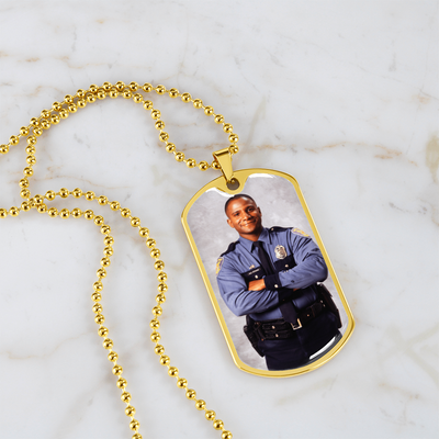 EVELYN HARPER™ MEMORIAL PHOTO DOG TAG NECKLACE