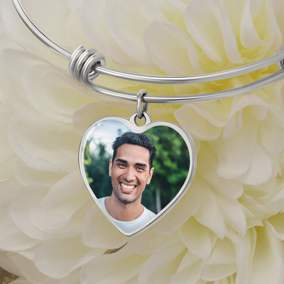 EVELYN HARPER™ MEMORIAL PHOTO HEART BANGLE