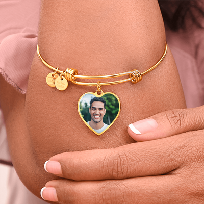 EVELYN HARPER™ MEMORIAL PHOTO HEART BANGLE