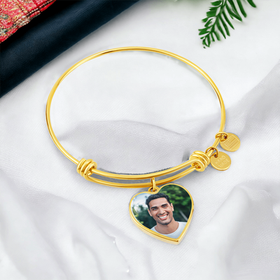 EVELYN HARPER™ MEMORIAL PHOTO HEART BANGLE