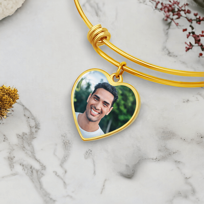 EVELYN HARPER™ MEMORIAL PHOTO HEART BANGLE
