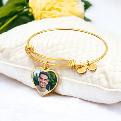 EVELYN HARPER™ MEMORIAL PHOTO HEART BANGLE