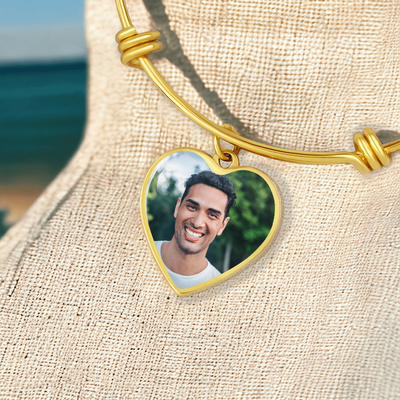 EVELYN HARPER™ MEMORIAL PHOTO HEART BANGLE