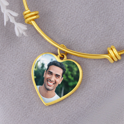 EVELYN HARPER™ MEMORIAL PHOTO HEART BANGLE