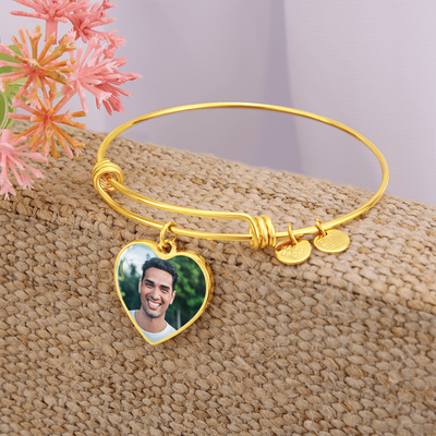 EVELYN HARPER™ MEMORIAL PHOTO HEART BANGLE