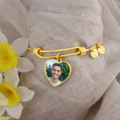 EVELYN HARPER™ MEMORIAL PHOTO HEART BANGLE
