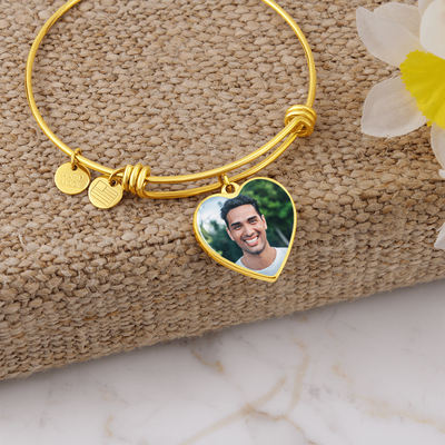 EVELYN HARPER™ MEMORIAL PHOTO HEART BANGLE