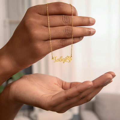 EVELYN HARPER™ MY ANGEL PAW PRINT NAME NECKLACE