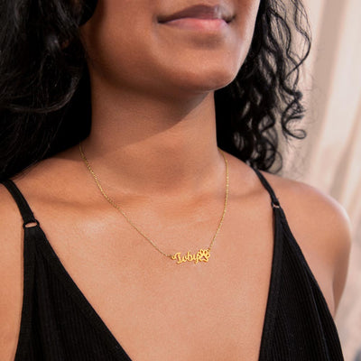 EVELYN HARPER™ MY ANGEL PAW PRINT NAME NECKLACE