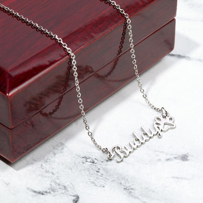 EVELYN HARPER™ MY ANGEL PAW PRINT NAME NECKLACE