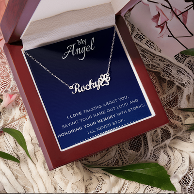 EVELYN HARPER™ MY ANGEL PAW PRINT NAME NECKLACE