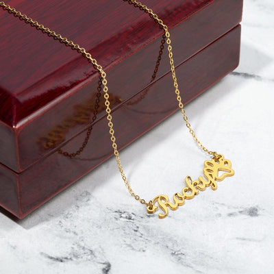 EVELYN HARPER™ MY ANGEL PAW PRINT NAME NECKLACE