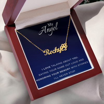 EVELYN HARPER™ MY ANGEL PAW PRINT NAME NECKLACE