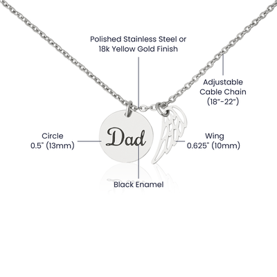 EVELYN HARPER™ MY ANGEL MEMORIAL DAD NECKLACE